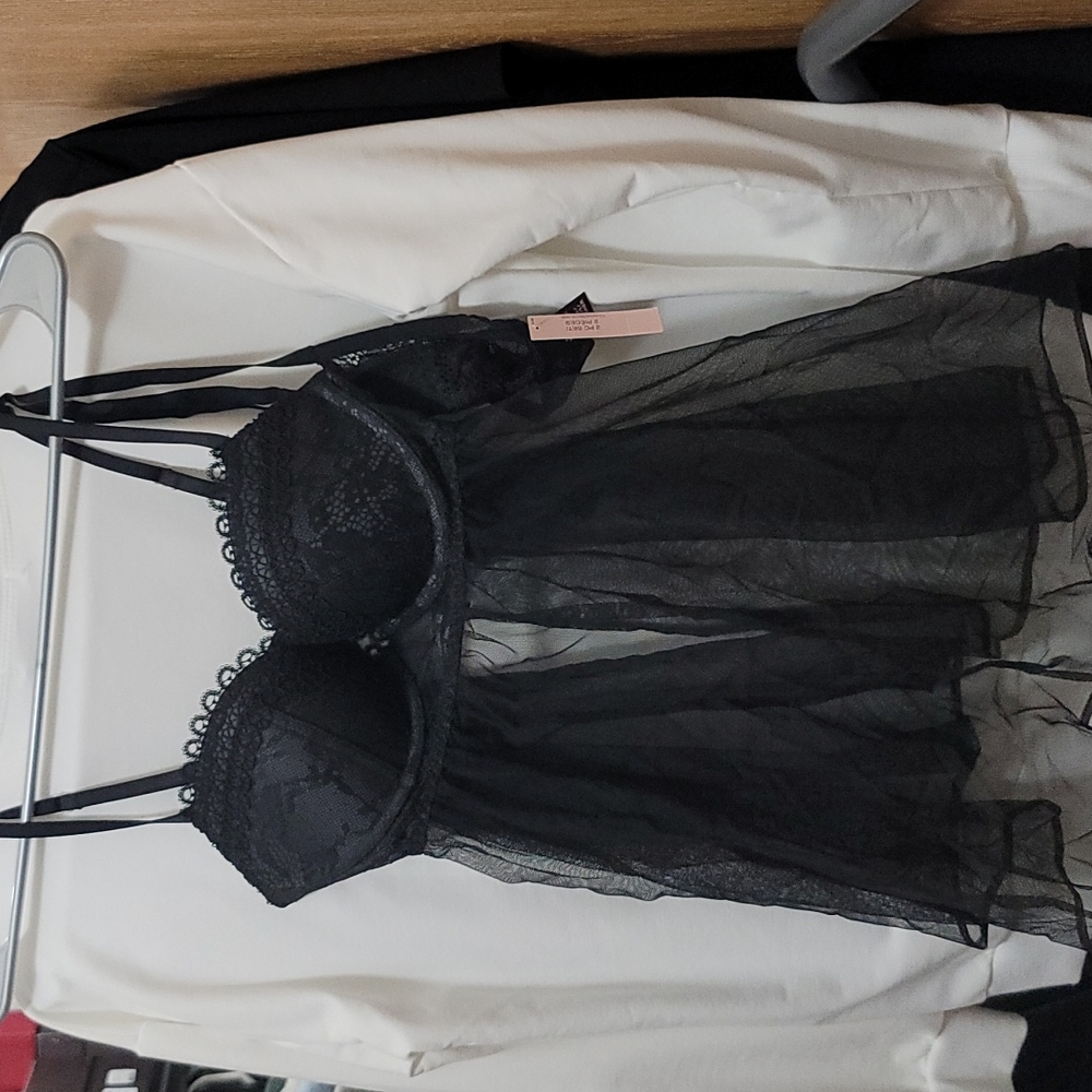 VS Black Babydoll lingerie